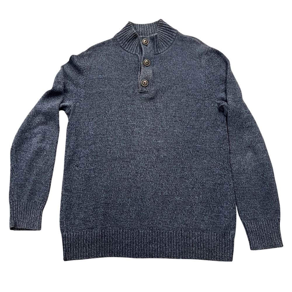 Urban Pipeline Mock Neck Sweater Mens Large‎ Blue Marl Quarter Button Pullover
